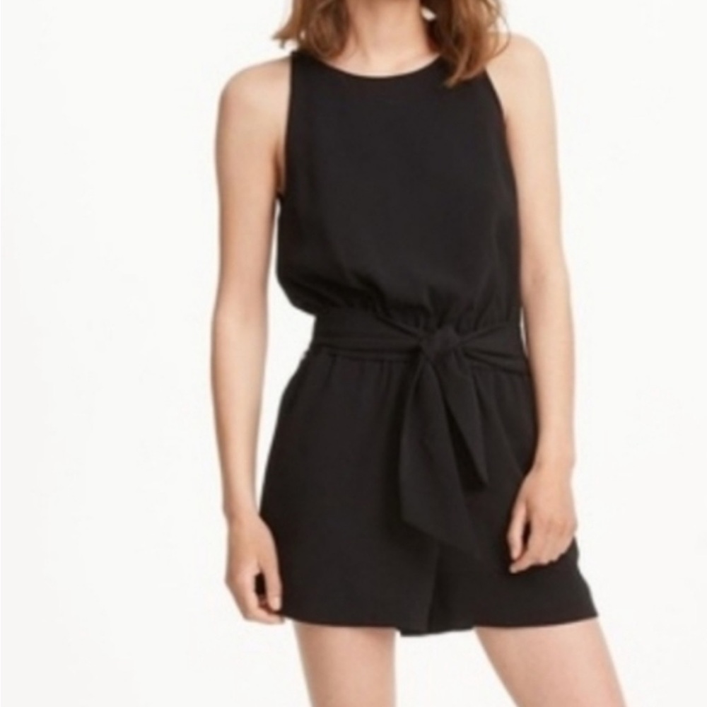 Club Monaco Sleeveless Romper Waist Tie